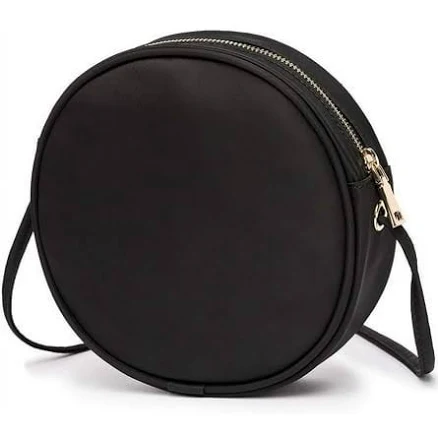 Nylon Circle Crossbody Bag with Adjustable Knot Shoulder Straps