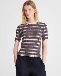 Crewneck Sweater Tee in Merino Wool-Silk Blend
