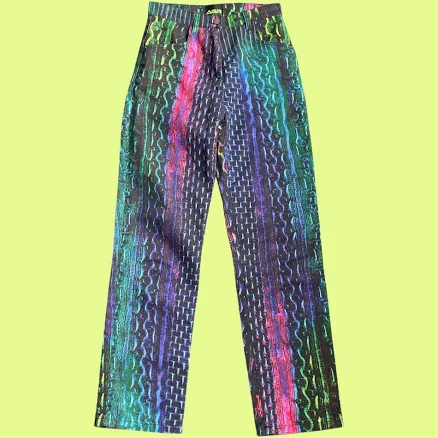 Y2K Tire Track Print Jeans