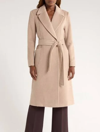 Bernardo Women's Belted Wool Blend Longline Coat