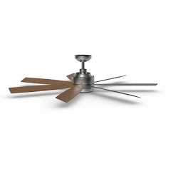 Harbor Breeze Cogdell 60-in Brushed Nickel changing Integrated LED Indoor/Outdoor Downrod or Flush Mount Ceiling Fan