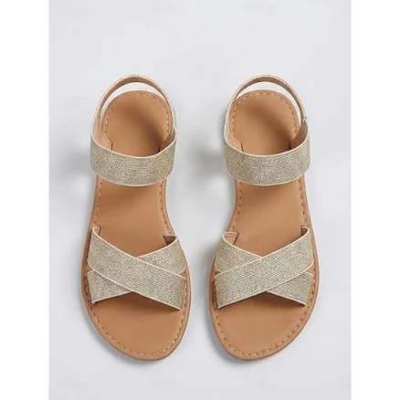 Women's Sparkly Glitter Criss-Cross Sandals