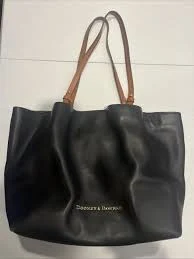 Dooney & Bourke Saffiano Leather Shoulder Bag-Flynn ,Black/Black