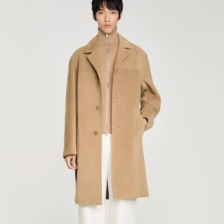 Sandro Men's Calvin Belted Leather Trench Coat