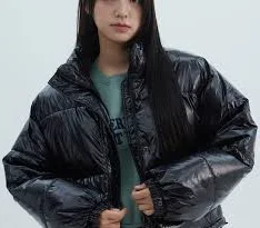 Metallic Crop Puffer Jacket ON310
