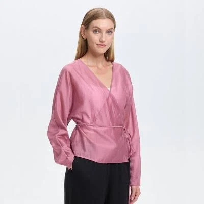 A New Day Women's Sheer Long Sleeve Wrap Shirt