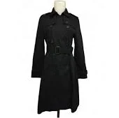 KENNETH LADY by LYNN Women's Black Trench Coat / Belted / Spy Coat