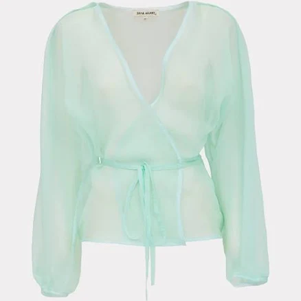 Wrap Sheer Organza Blouse