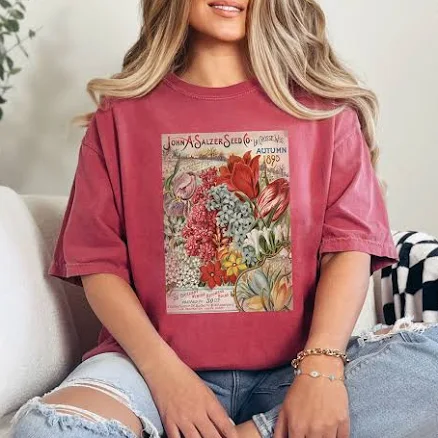 Vintage Flower Seed TShirt, Summer Shirt, Cottagecore Shirt, Garden Shirt, Gardening Gift, Gift For Her, Vintage Shirt, Mother's Day GiftVintage Flower Seed TShirt, Summer Shirt, Cottagecore Shirt, Ga