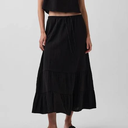 Gap Women's Cotton Gauze Tiered Maxi Skirt