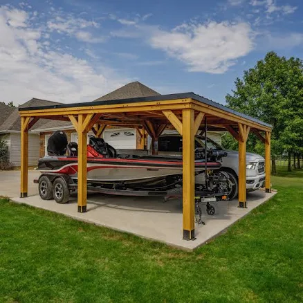 Backyard Discovery 20' x 20' Kingsport Cedar Carport/ Gazebo
