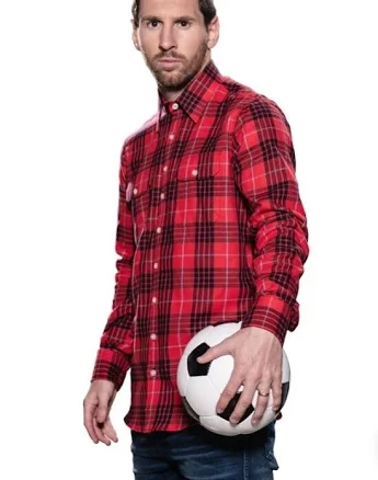 Messi Signature Two Pocket Plaid Shirt XS