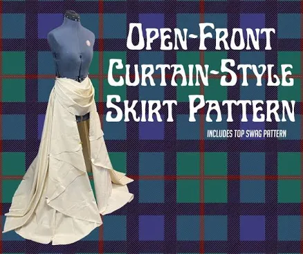 Open Front Curtain Style Skirt Pattern | Merida Brave Gown | Couture Dress