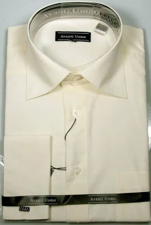 French Cuff Men's Dress Shirt with Spread Collar