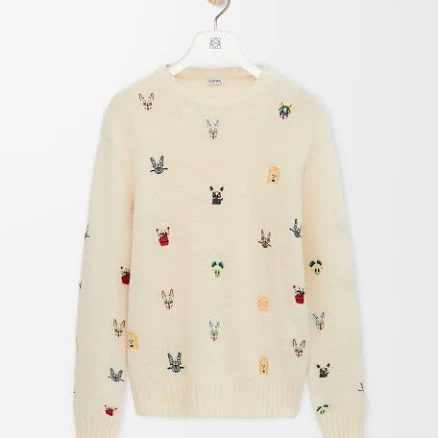 Loewe Women's Loewe x Louis Wain Embroidered Wool Sweater