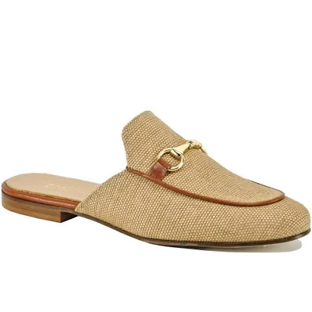 784 Linen Closed Mule