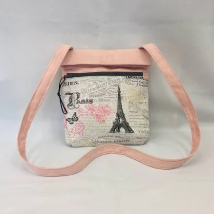 Paris Design Cotton Crossbody Bag