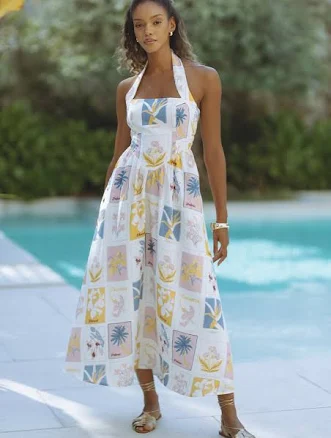 Kai Linen Postcard Daze Midi Dress