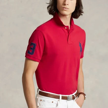 Polo Ralph Lauren Men's Big Pony Custom Slim Fit Mesh Polo