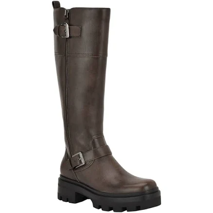 Guess Women's Lynnie Tall Buckle Moto Lug Boots