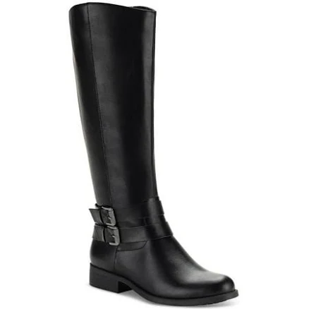 Style & Co Womens. Maliaa Faux Leather Riding Knee-High Boots