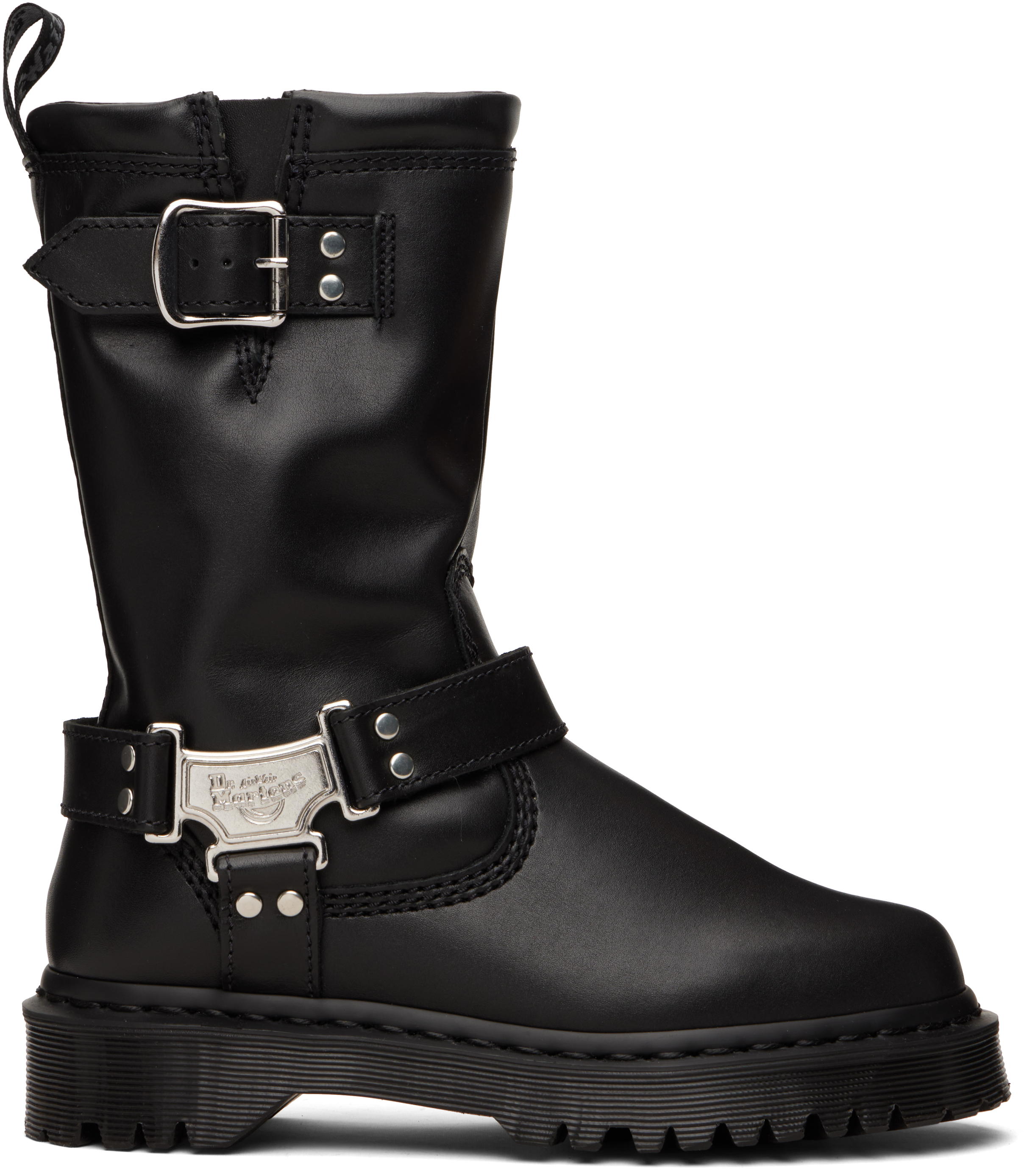Black Anistone Hi Leather Biker Boots