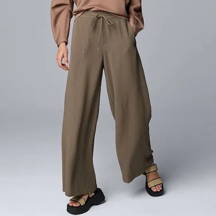 Women's Simply Vera Vera Wang Wide Leg Pants, Size: Medium, Fog