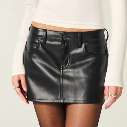 Hollister Women's Faux Leather Mini Skort