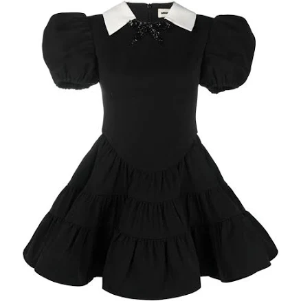 Shushu/tong Puff Sleeve Tiered