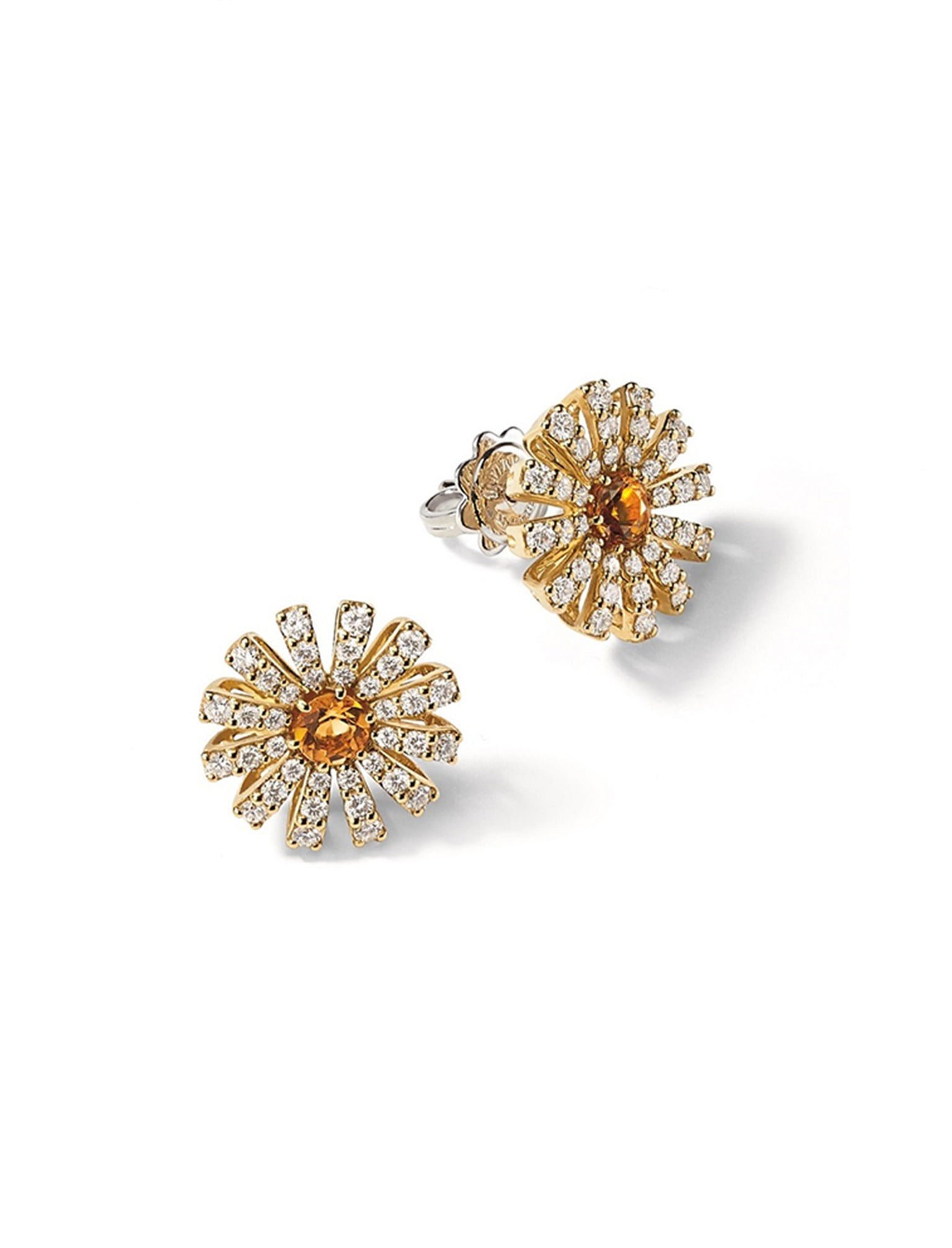 Damiani Margherita Earrings Yellow Gold and Diamonds
