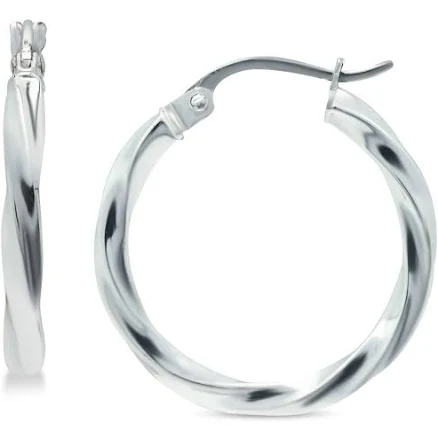 Giani Bernini Women's Sterling Silver Twist Hoop Earrings