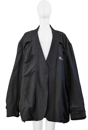 Maison Martin Margiela Oversized Grey Blue Suiting Jacket Aw 2000