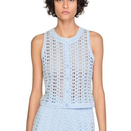 Sandro Women's Beaded Crochet Cardigan