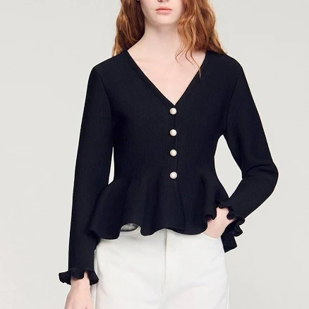 Sandro Women's Peplum Button-Down Cardigan