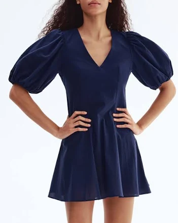 H&M Ladies Cotton Balloon-Sleeved Dress