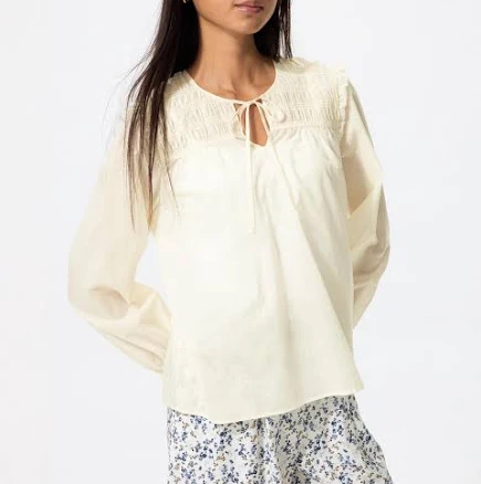 UNIQLO Women's Cotton Shirring Blouse