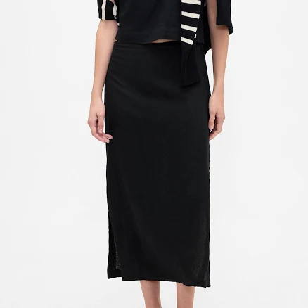 Gap Women's Linen-Blend Maxi Slip Skirt