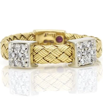 Women's Roberto Coin Diamond Primavera Stackable Ring 18k Yellow Gold