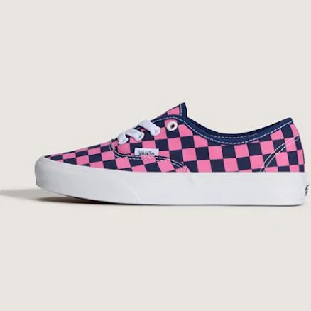 Vans Authentic Checkerboard Shoes (Checkerboard Deep Indigo Blue / Fizz Pink) - 9.5 Men 11.0 Women
