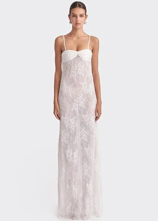 Swan Slip Lace Maxi Dress
