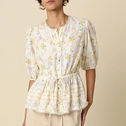 Cuffs Charlotte Tied Waist Floral Top