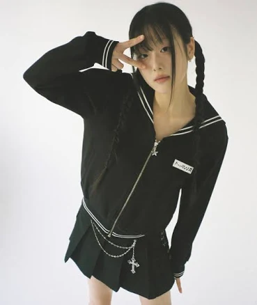 CLUT STUDIO Sailor Collar Zip-Up Jacket