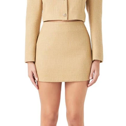 Endless Rose Tweed H-Line Mini Skirt