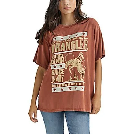 Wrangler Women's Western Graphic Oversized Tee