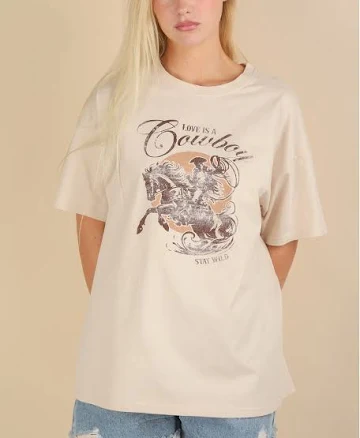 Oversized Cowboy Graphic Tee