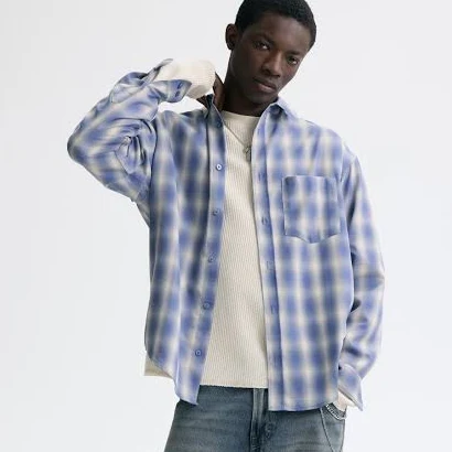 H&M Men's Relaxed-Fit Checked Shirt
