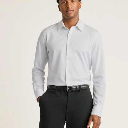 Tech Pique Button Down Casual Shirt Standard for Men by Bonobos - White Texture - LS
