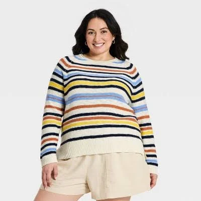 Ava & Viv Women's Long Sleeve Crewneck Sweater