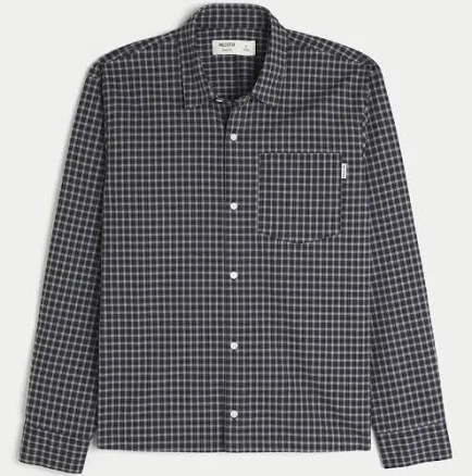 Hollister Men's Boxy Poplin Button Front Shirt