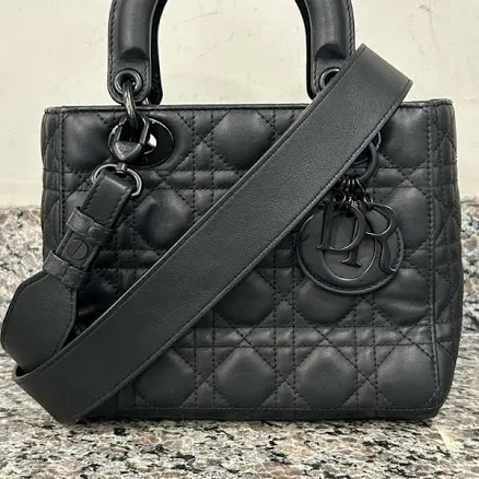 DIOR Small Lady My Abc Bag in Ultramatte Stone Cannage Calfskin